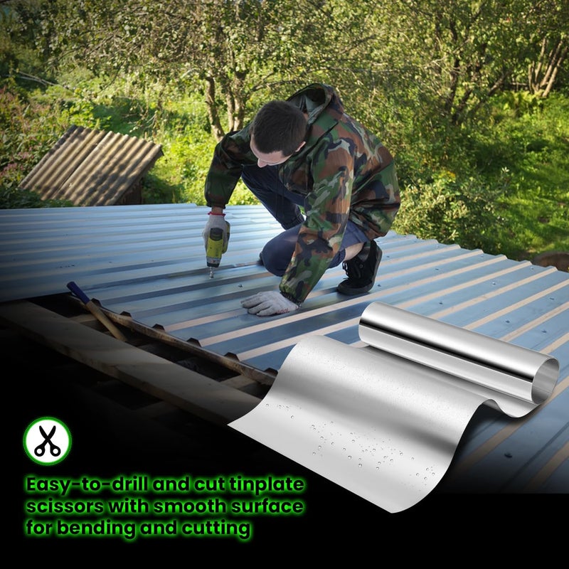 SUNKOO 8" x 50' Aluminum Flashing Roll,0.2mm Thickness Aluminum Roof Panels,Metal Roofing Roll for Roof and Garden, Prevents Roofing Stains,Sealing Windows Doors,DIY Craft - Image 5